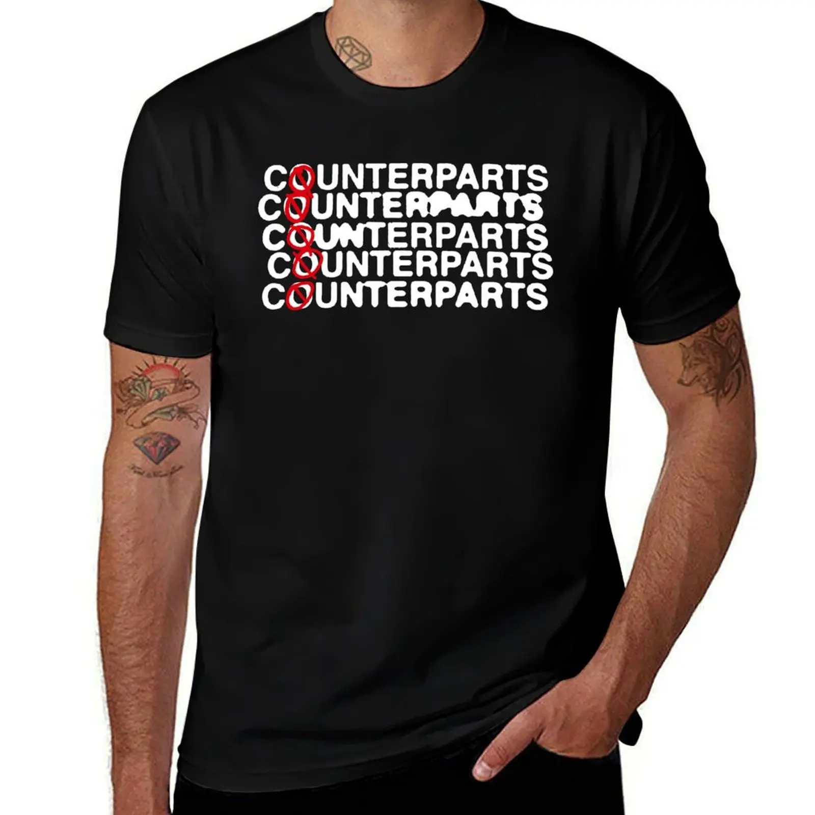 

Counterparts Merch Stacked Logo T-Shirt Retro Graphic Print T-Shirt