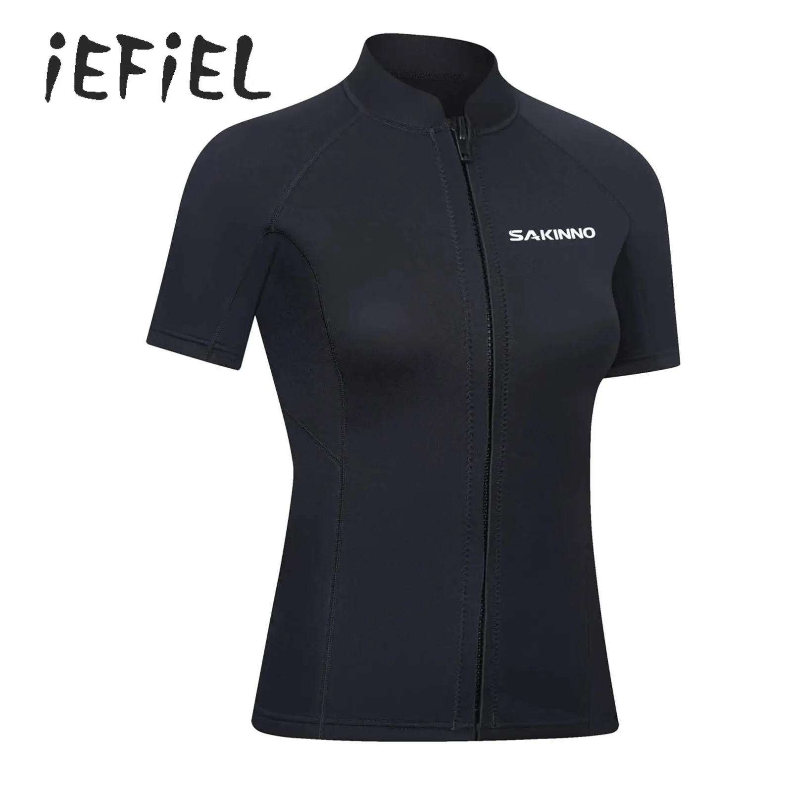 

Women Wetsuit Top 2mm Neoprene Wetsuits Jacket Short Sleeves Zip Up Diving Suits Swimming Snorkeling Scuba Surfing Suit Swimwear