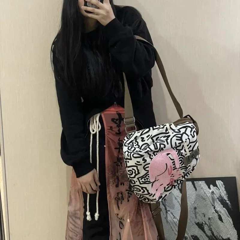 Xiuya Cute Cat Backpack Women Patchwork Fashion Large Capacity University Backpack Harajuku Daily New Female Designer Luxury Bag