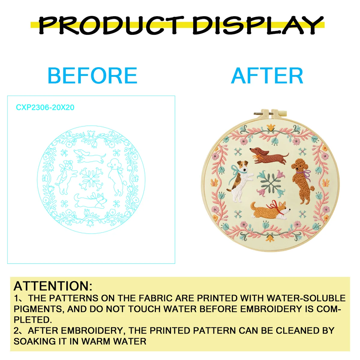 1 szt. 20X20CM/15X15CM Zestaw  – Embroidery Running Stitch recenzja i cena
