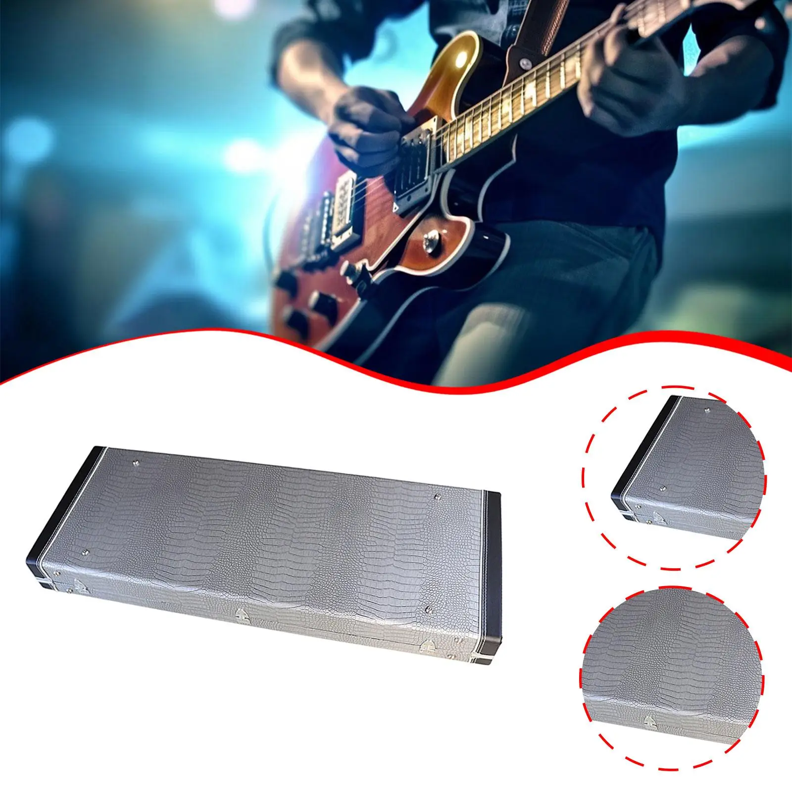 

Electric Guitar Hard Shell Case Safeguarding PU Carrying Case Locking Latch Hard Shell Wood Case for Standard Electric Guitars