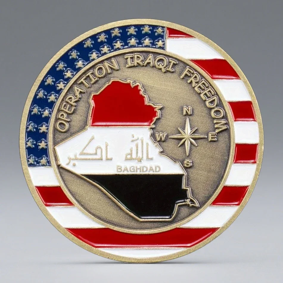 U.S Operation Iraqi Freedom Collectible Coin Saint George and The Dragon Copper Plated Collection Coin