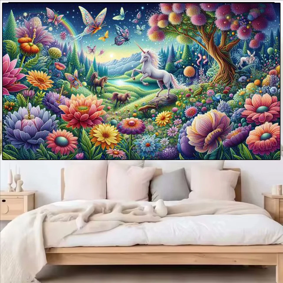 

Diamond Painting Unicorn Flower Landscape New Series 2024 Diamond Mosaic 5D DIY Cross Embroidery Kit Diamond Art Home Decoration