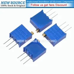 10PCS 3296W Potentiometer Precision Adjustable Resistance Multi-turn Trimming 1K 2K 5K 10K 100K 103 100R Trimmer Potentiometer