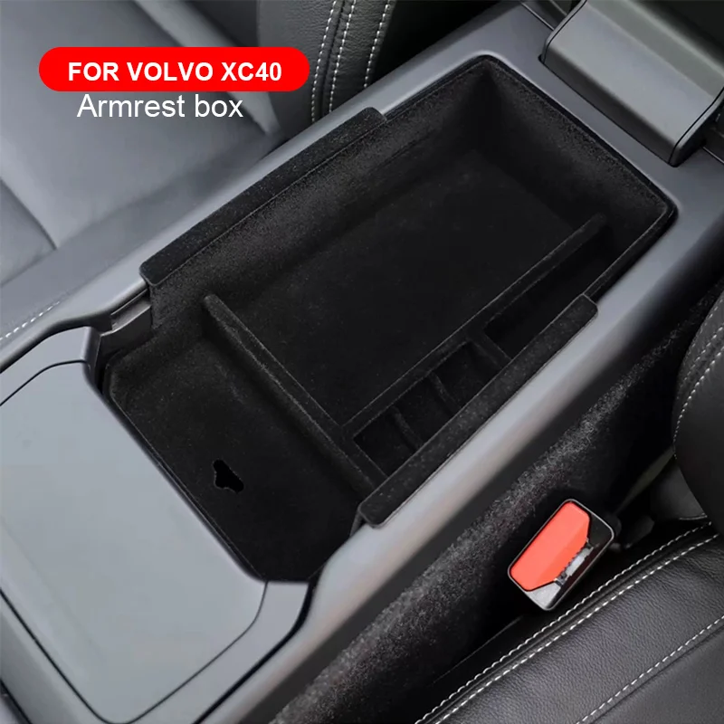 For Volvo XC40 C40 2019 2020 2021 2022 2023 2024 Center Console Organizer Accessories Armrest Insert Secondary Storage Box