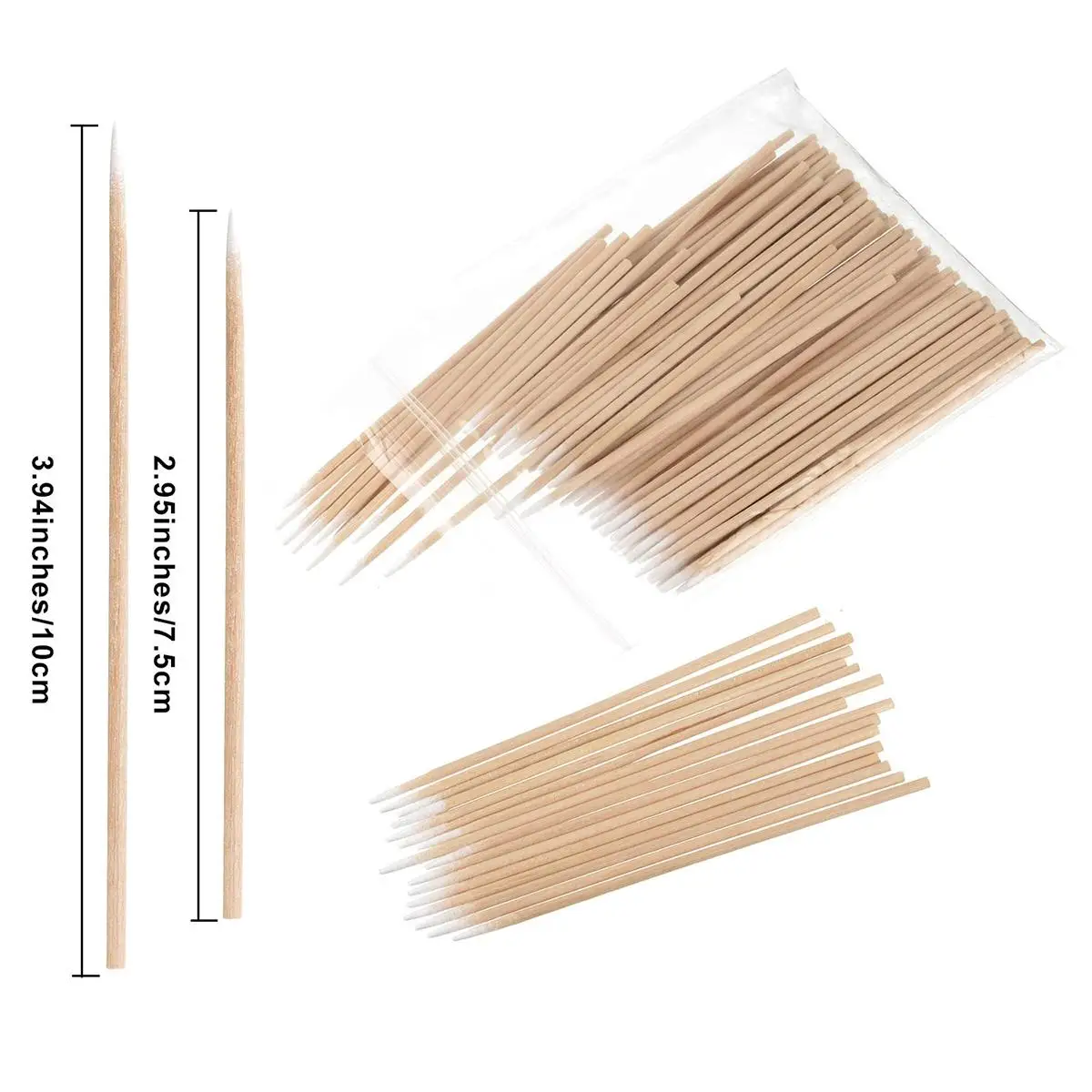 

300 Pcs Pointed Cotton Toothpicks Single Headed Stick Family Restaurant Kitchen Bar Supplies Travel Outdoor Sanitation Quality