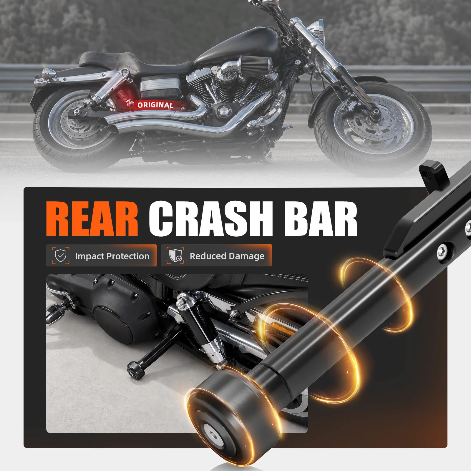 2006-2017 Für Harley Dyna Street Bob FXDB Low Rider FXDL 2006-2017 Hinterer Sturzbügel Highway-Fußrasten Super Glide FXD 2006-2013 – Detail 12