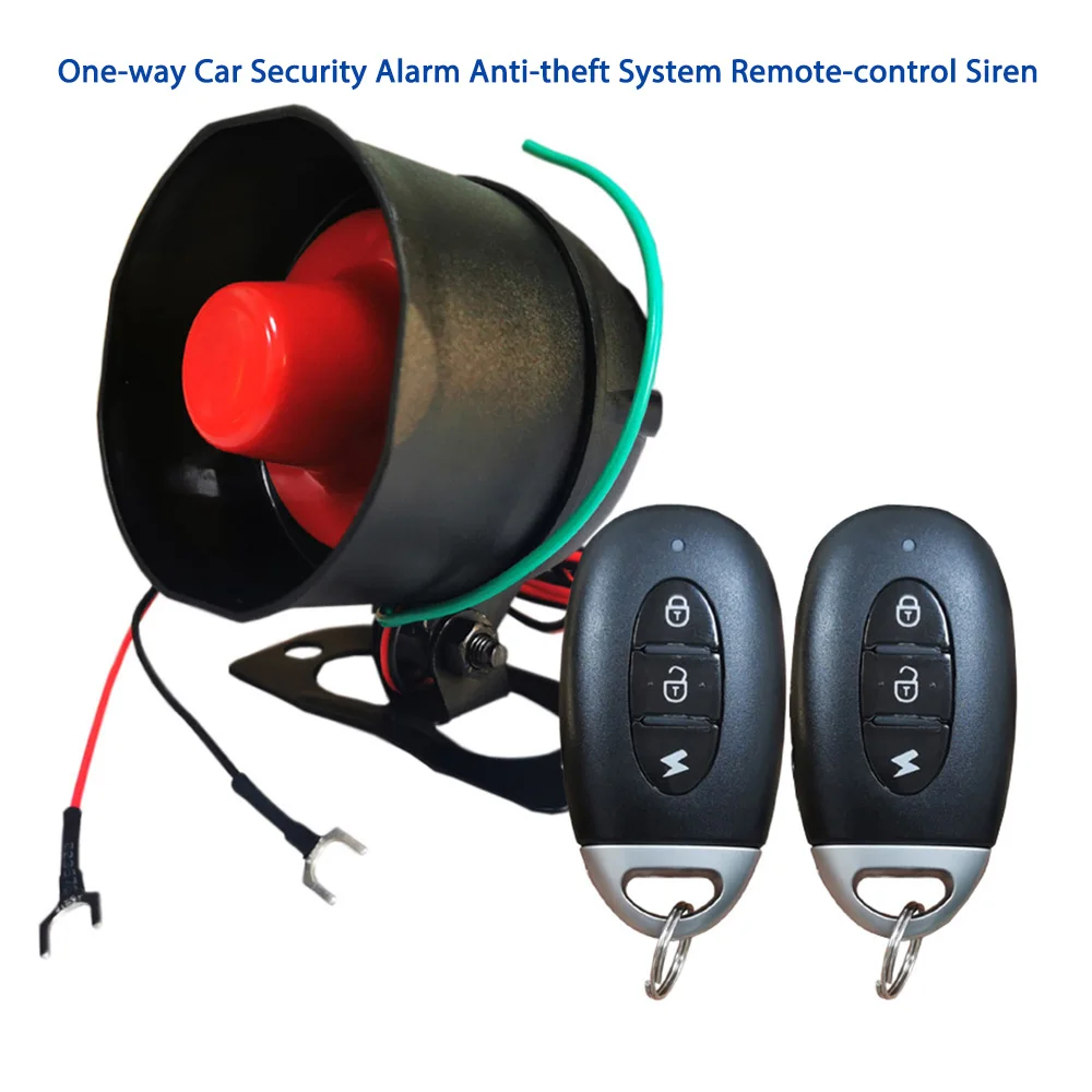 Vjoycar Smart System for Car Alarm Wireless Siren One-way with RC Finding Car Vibration Sensor Immobilize Security Protection