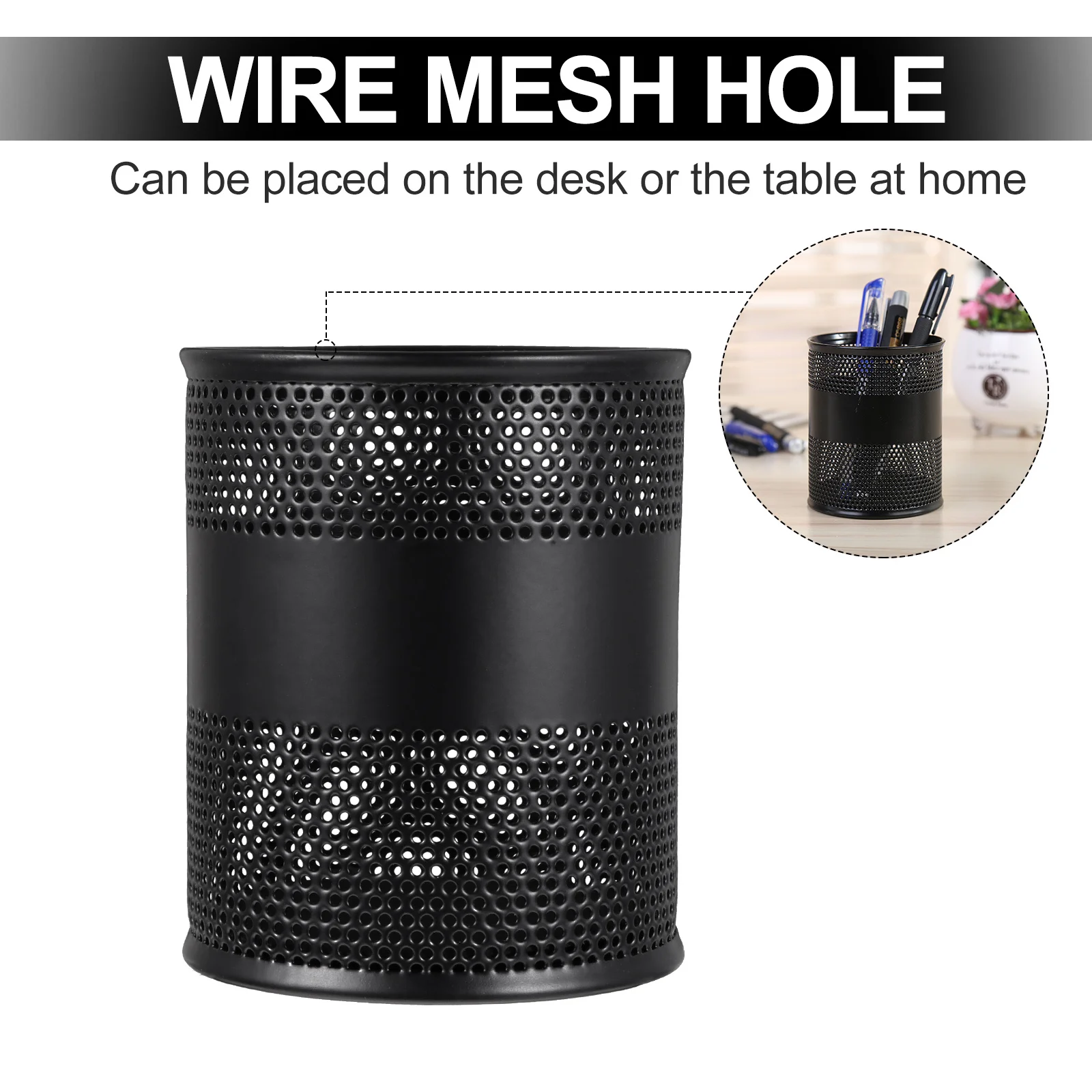 1pc Rostfrei Stift Können Kreative Desktop Storage Box Für Schreibwaren Pinsel Halter Runde Organizer Eisen Make-Up Container Büro