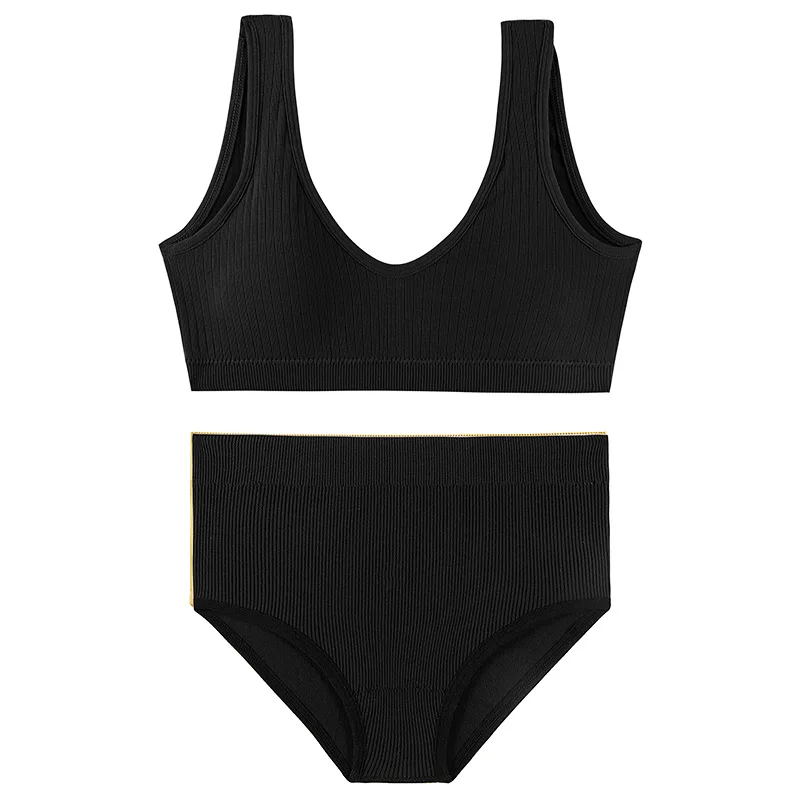 Bikini de cintura alta para mujer, bañador acanalado, conjunto de Bikini Sexy con Push-Up, traje de baño con bloques de colores, 2023