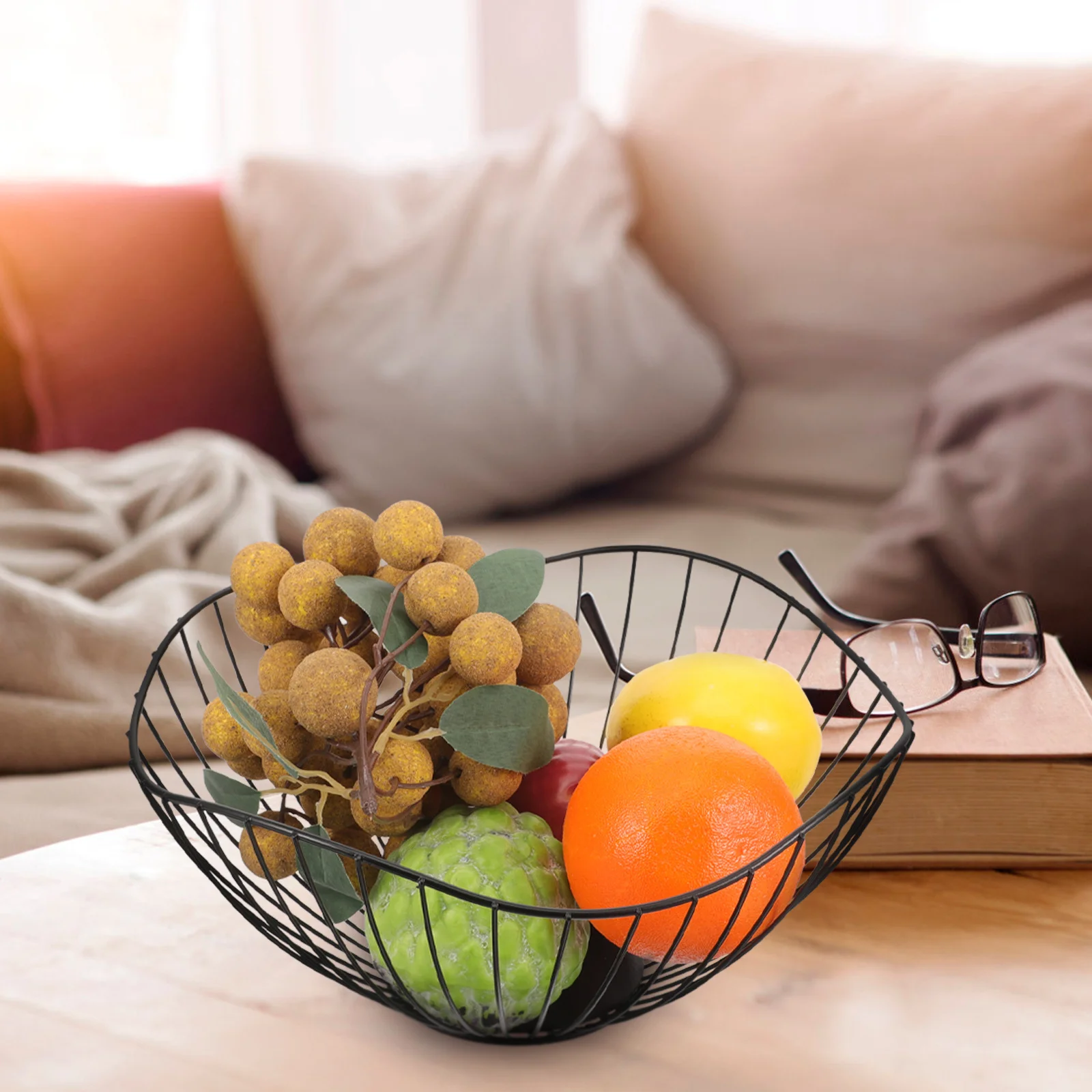 

Metal Fruit Basket For Kitchen Counter Black Wire Fruit Bowl Storage Organizing Hold Fruits Vegetables Snacks Bread
