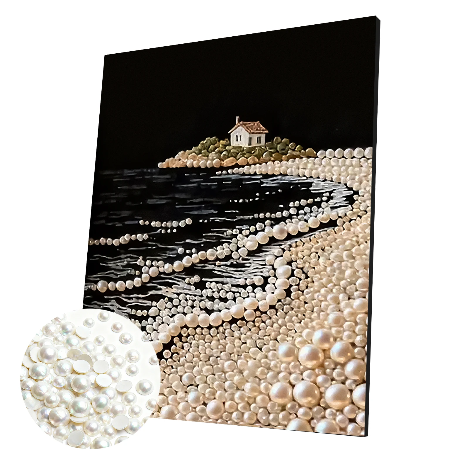 

Seaside DIY Pearl Painting Kit for Adult Gift Home Wall Decor 40x50cm With Frame