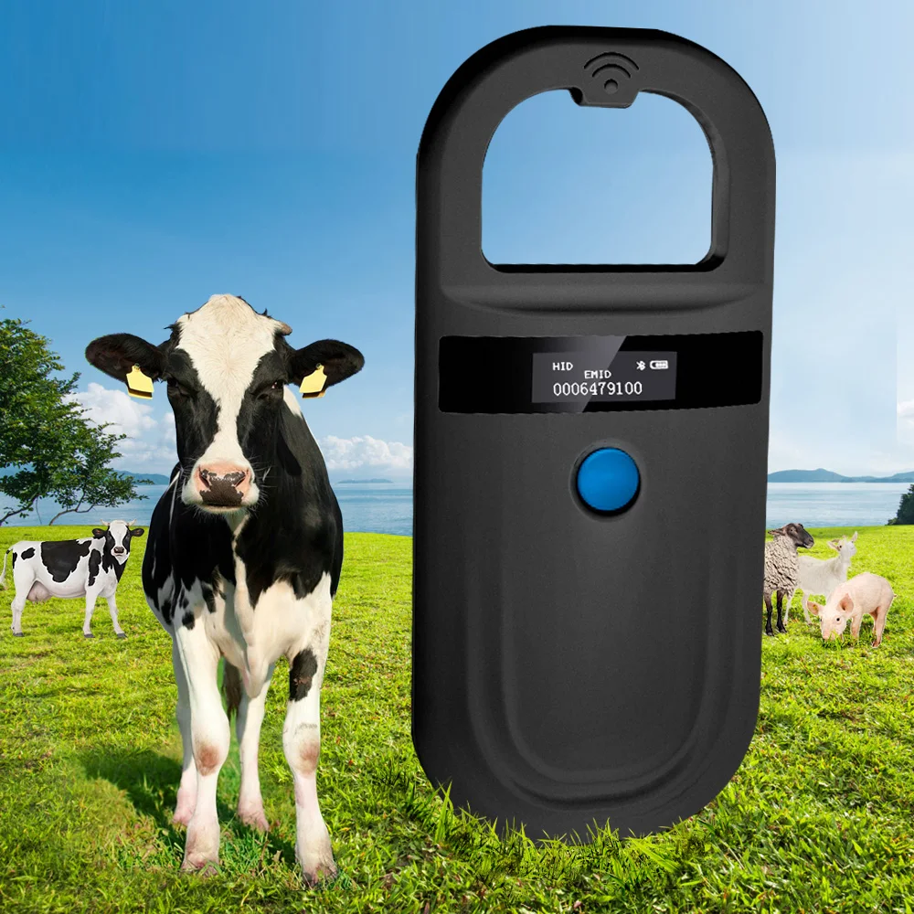 

Black Animal RFID Reader 134.2KHz 125kHz USB/Bluetooth Pet Cat Dog Microchip Scanner FDX-B Glass Chip Identification Tag Reader
