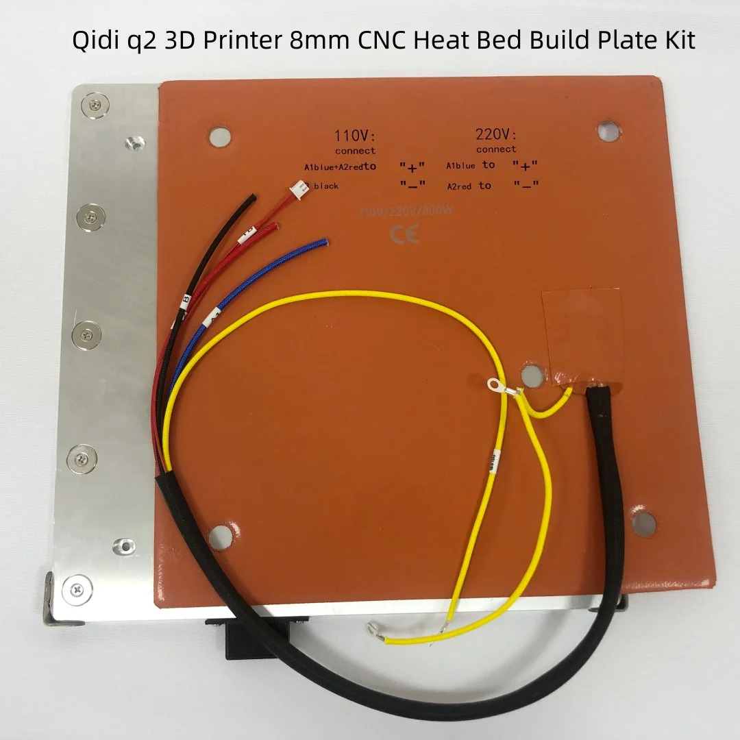 

Funssor Dual Voltage Qidi Q2 3D Printer 8mm Aluminum alloy CNC Heat Bed Build Plate Upgrade Kit