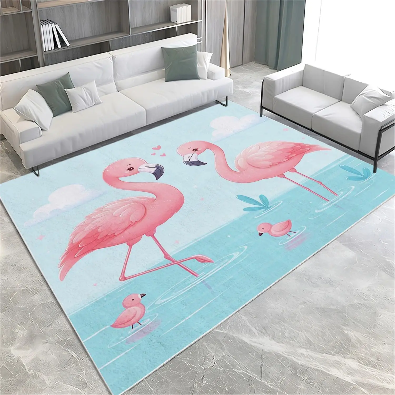 Watercolor Flamingo Tropical Floral Leaves Bath Mats Non-Slip Microfiber Soft Plush Doormat Decor Bathroom Rugs for Bedroom Mat