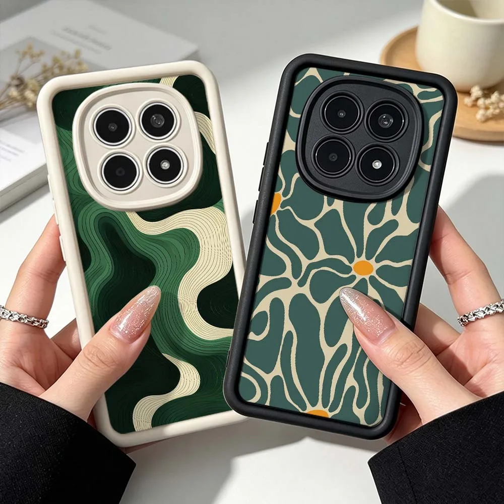Art Abstract Green Pattern Cover For Xiaomi Poco F8 F7 F6 F5 F4 M8 M7 M6 M5 M4 X7 X6 X5 X4 Pro GT Ultra Silicone Phone Case