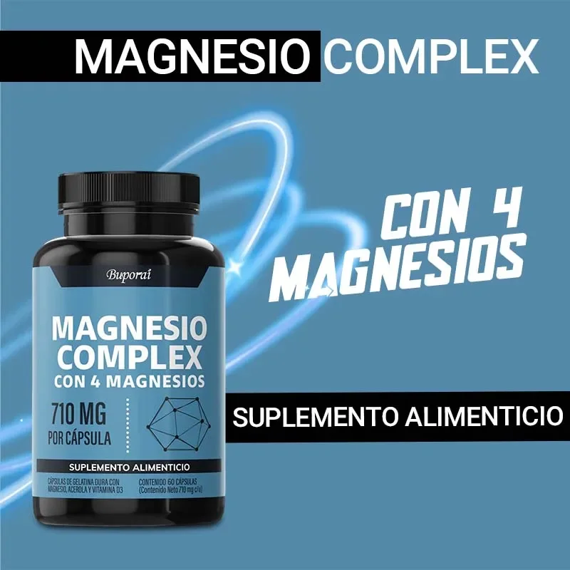 Complejo de magnesio: apoya la salud de los huesos y los músculos, mejora la función muscular, alivia los calambres, no OGM