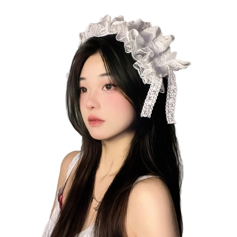 Sweet Simple Lace Headwear Antiskid Ladies Hairpiece Delicate Headpiece for Parties and Daily Wear