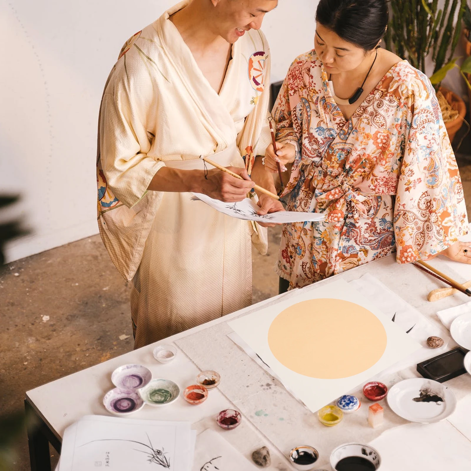 

10 Sheets Rice Paper Fan Surface Chinese Handwriting Practice Calligraphy Xuan Jam Office