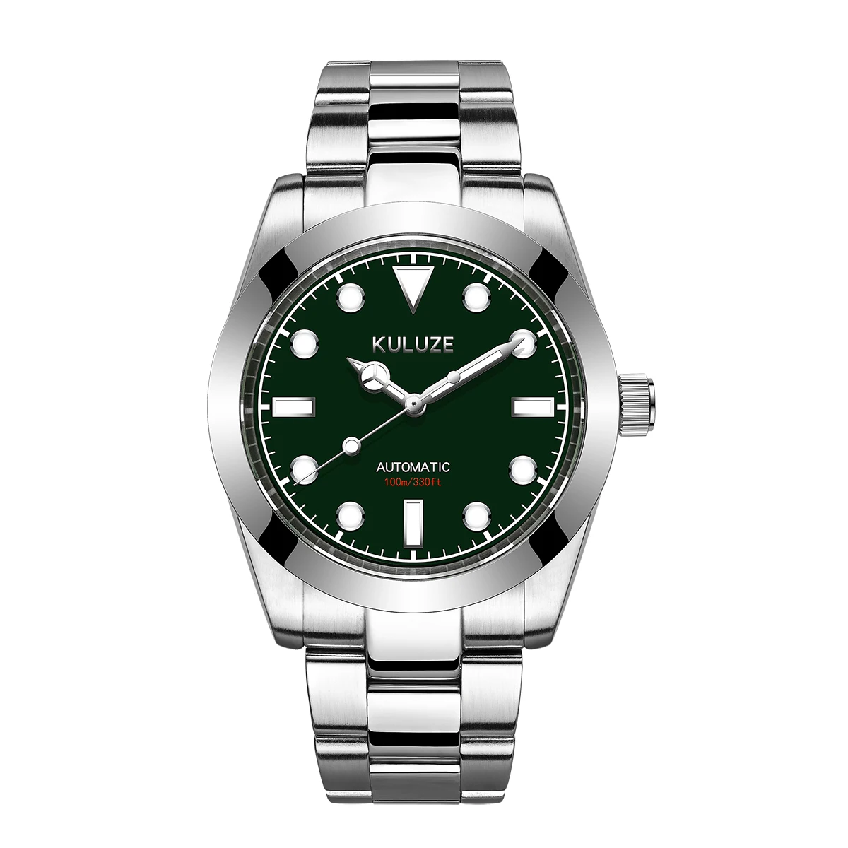 KULUZE Men Luxury Stainless Steel AR Sapphire Watch Fashion Sport Automatic Mechanical 10Bar Waterproof reloj hombre for Mens