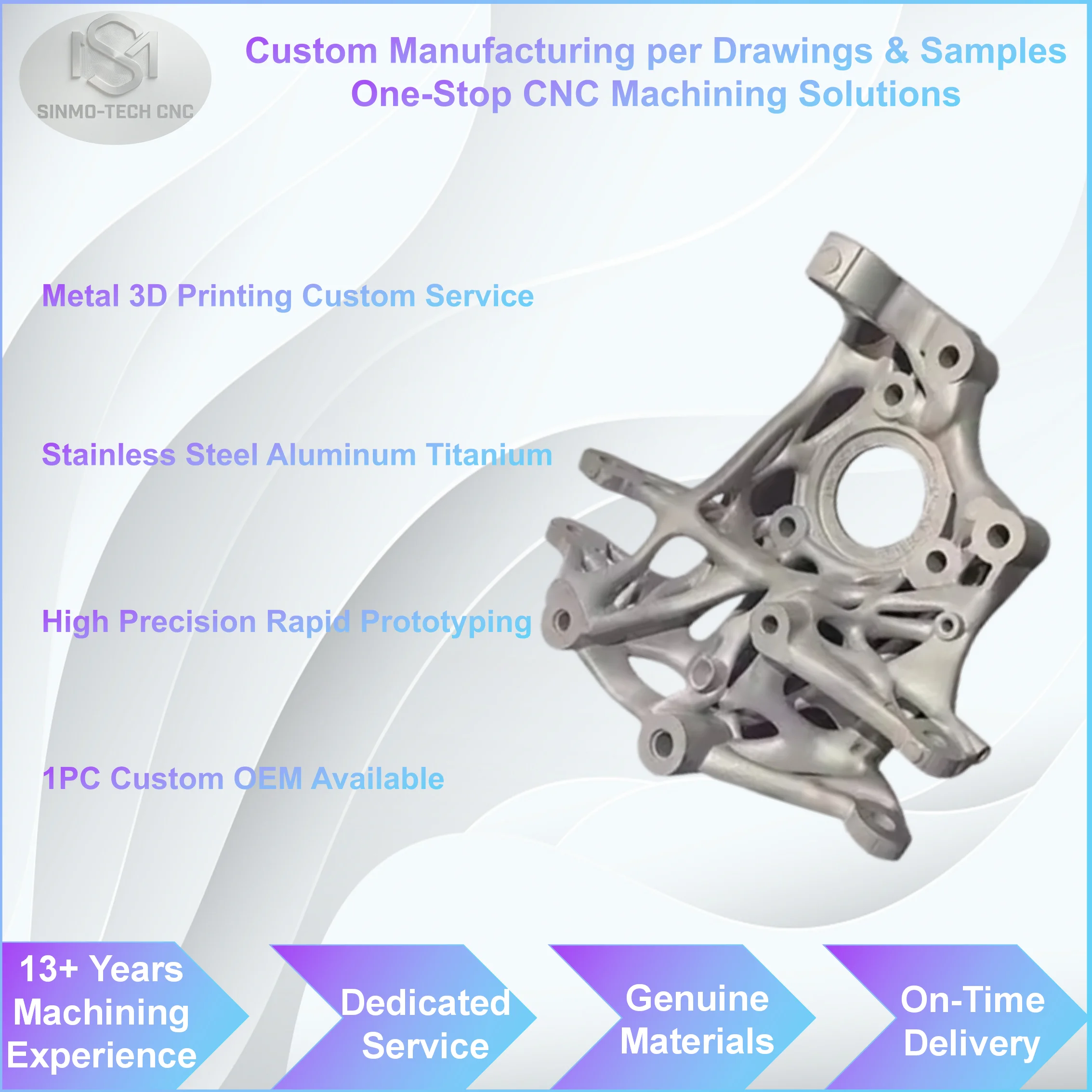 3D Metal Printing Custom Fabrication Aluminum Stainless Steel Structural Mechanical Components