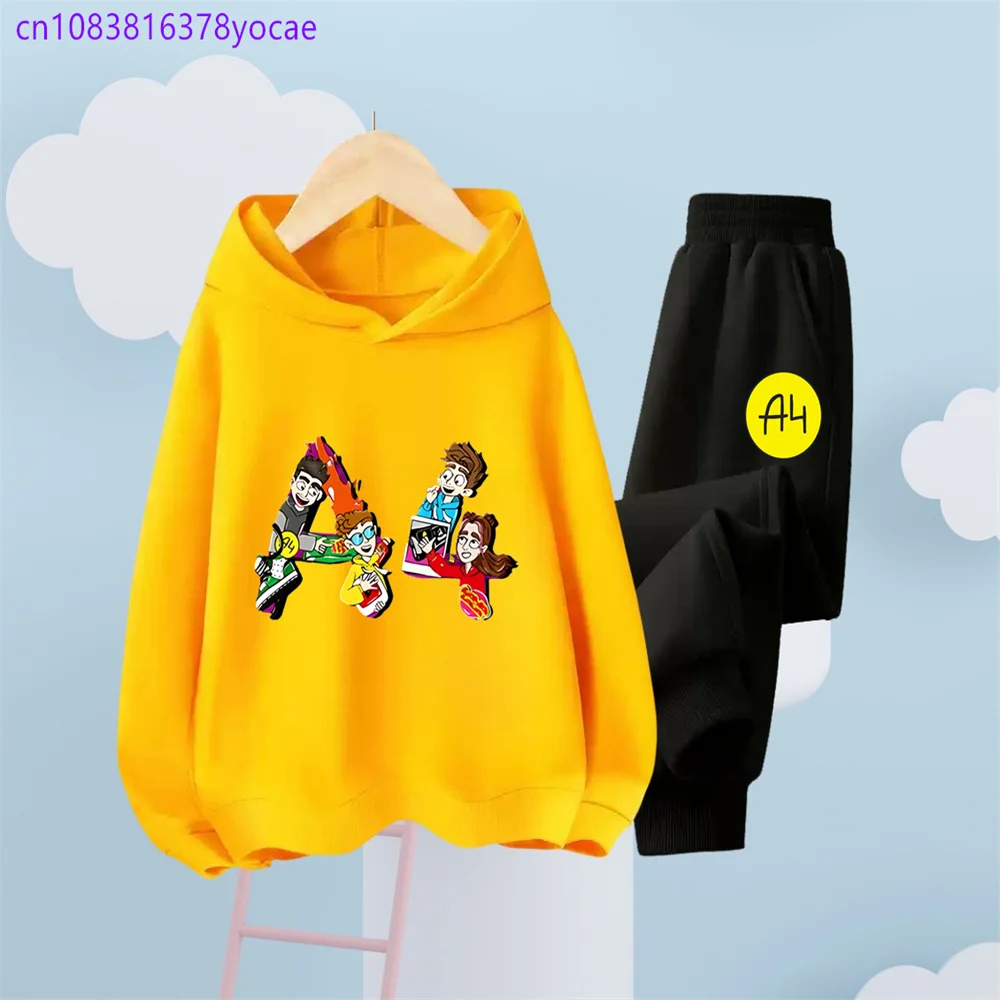 A4 Donut Print Kids Hoodies Sets A4 Vlad Sweatshirt Merch A4 Anime Hoodie Y2k Boy Girl Clothes Fleece Pullover Children Clothing