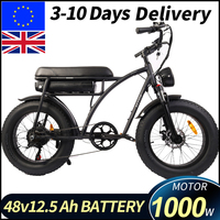 Bezior XF001 PLUS Electric Bike 20x4.0 Fat Tires 12.5/17.5Ah 48V 1000W 45km/h E-Bike Mountain Bicycle Double Hydraulic Brake