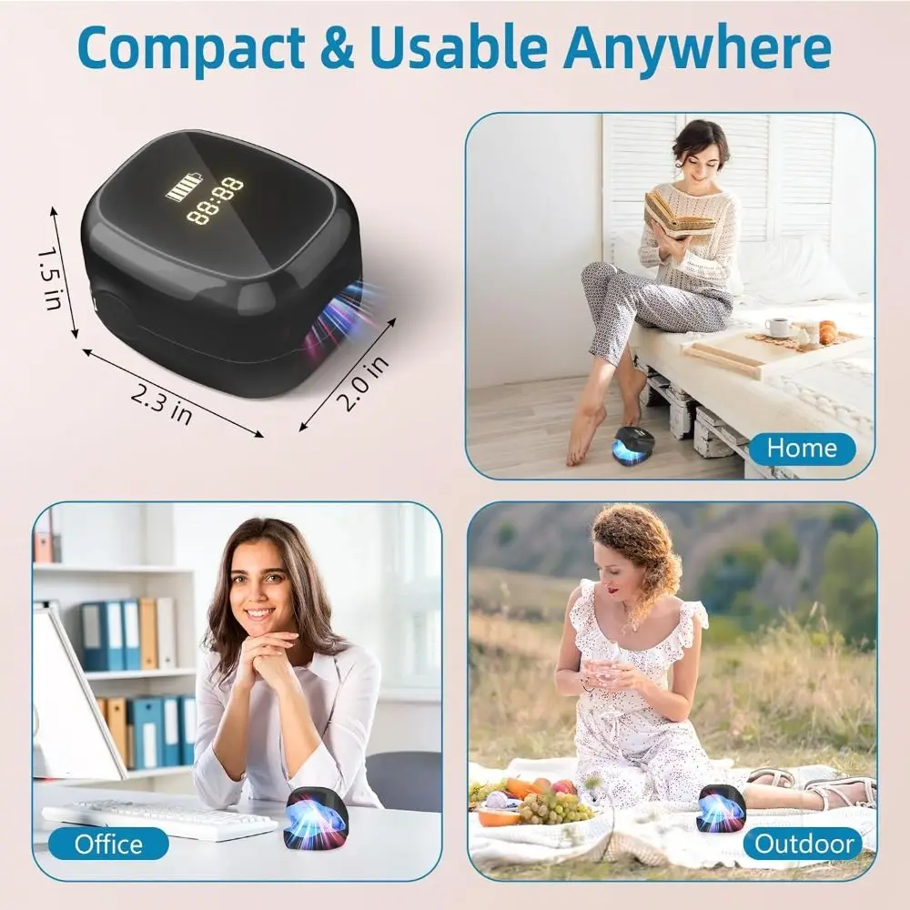 Efficace trattamento laser dei funghi delle unghie Dispositivo portatile ricaricabile per unghie a luce LED Comoda lampada per la rimozione dei funghi delle unghie