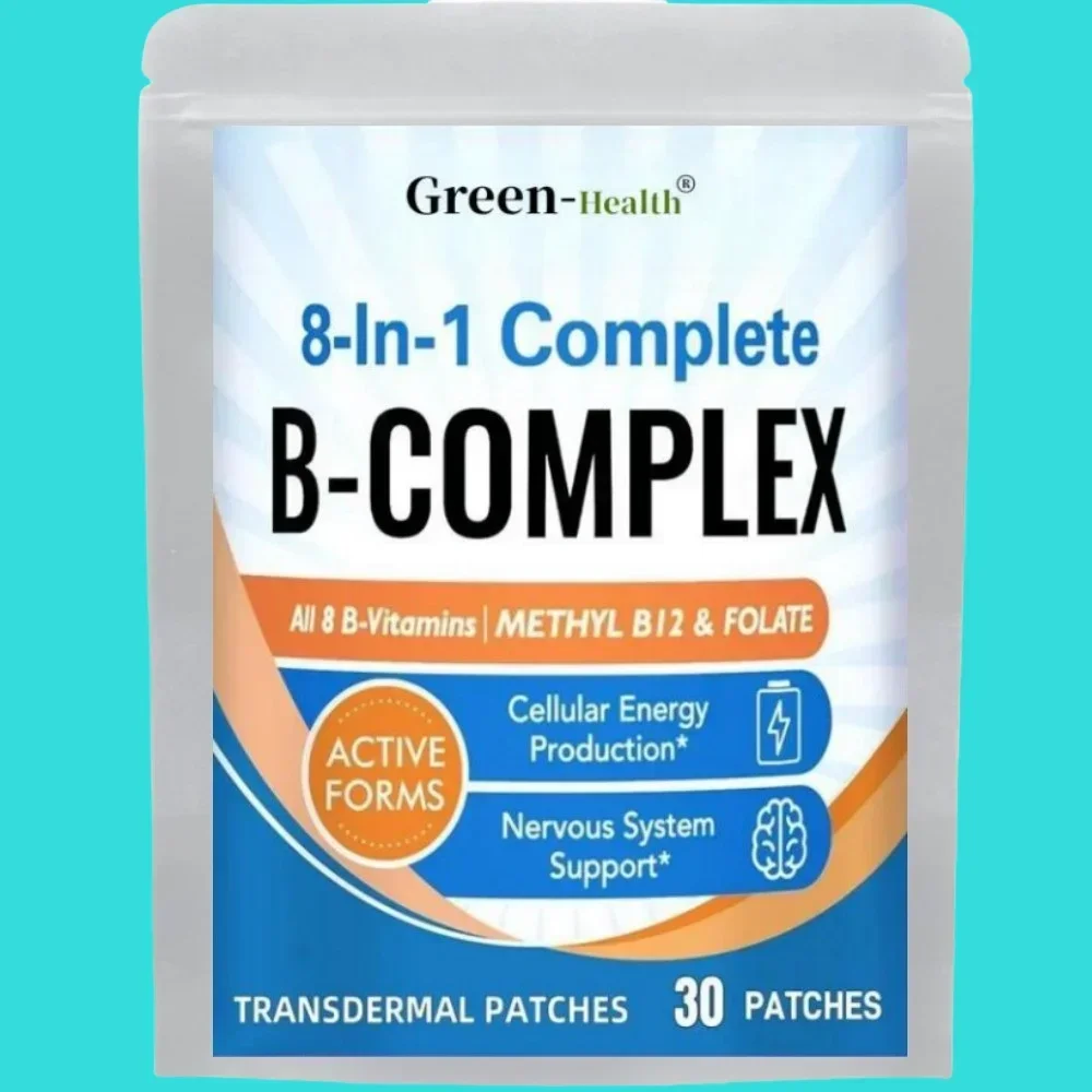 8-in-1 Complete B Complex Transdermal Patches（30 Patches ） Energy, Nerve, Blood Support – One Month Supply