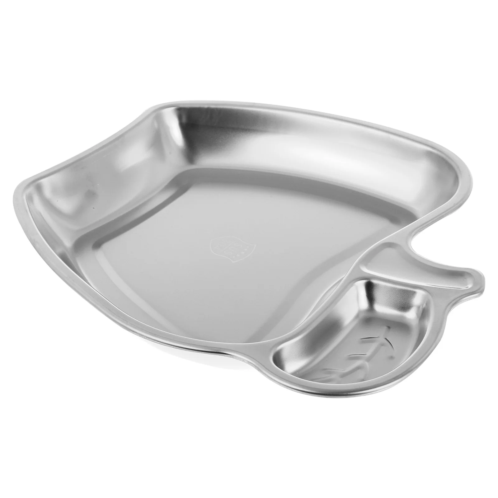 

304 Stainless Steel Snack Plate Dessert Platter Dipping Dish Double Compartment Appetizer Plate Food Storage for Kitchen