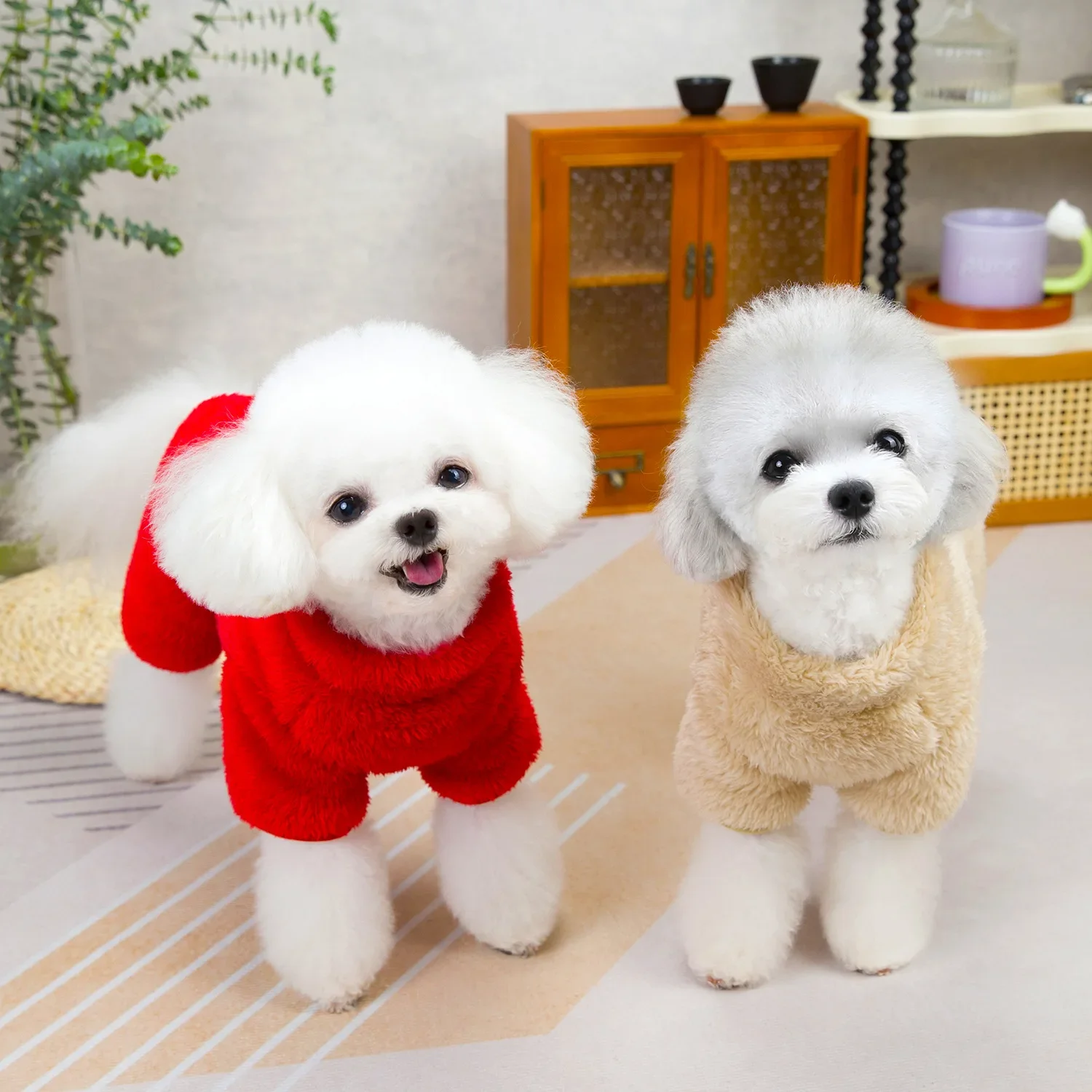 

New Arrival Warm Winter Pet Jumpsuit Coat, Double-sided Velvet, Zipper Closure, for Small Dogs & Cats, Chihuahua, Maltese, Teddy