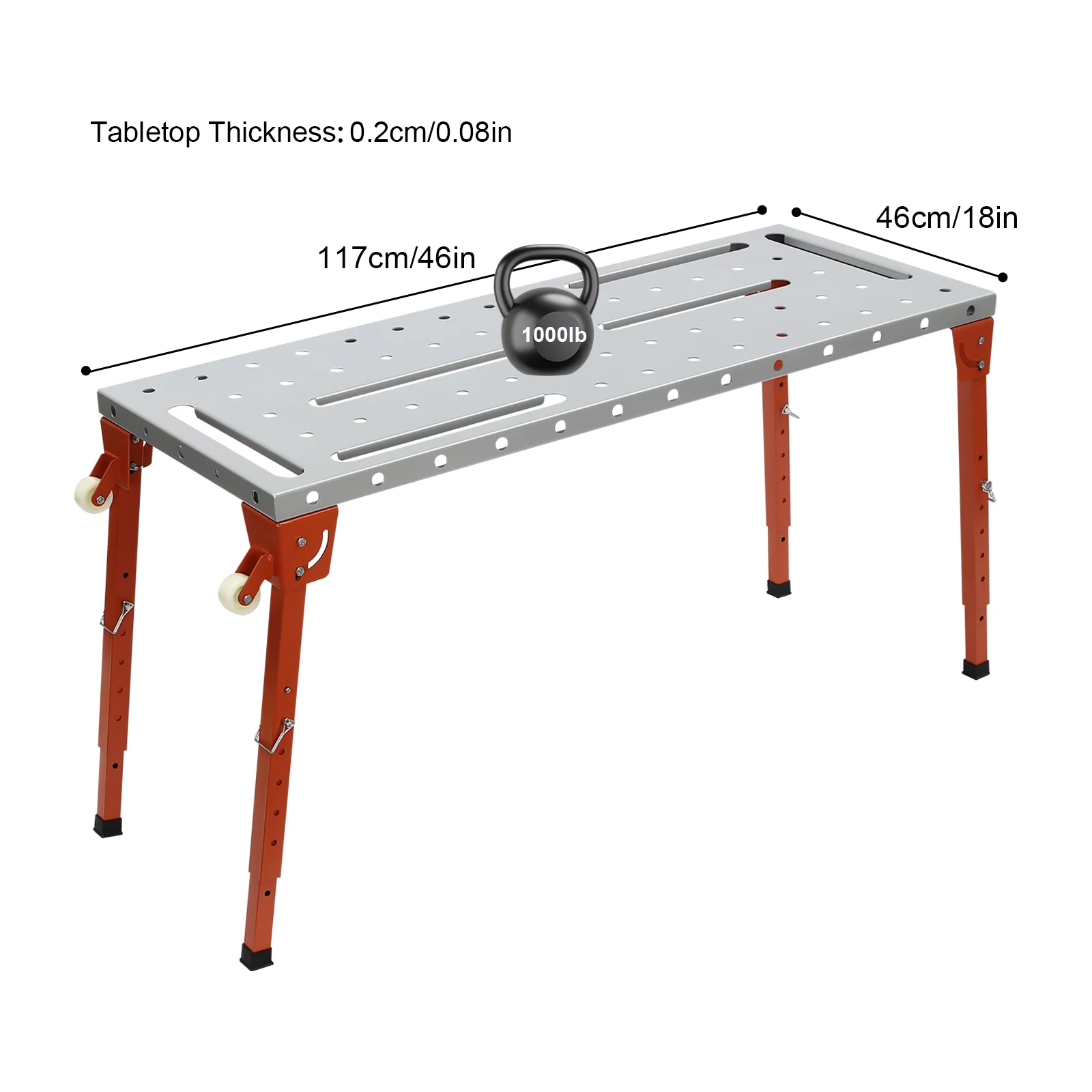 Adjustable Portable Welding Table Welding Workbench Table Folding Work Bench for Welding, Sawing, Drilling