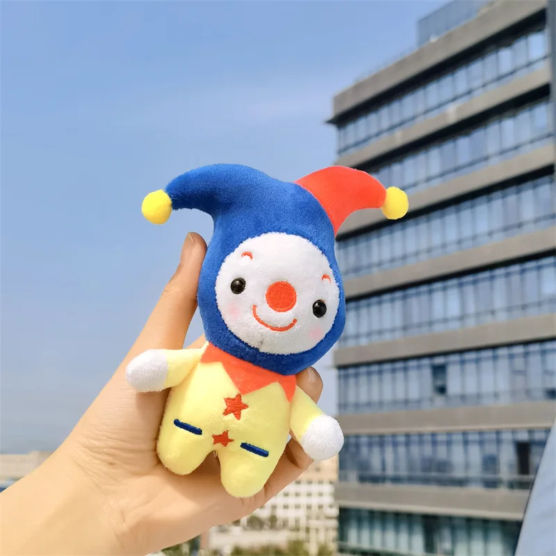 12cm Kreative Cartoon Schlüssel Kette Clown Circus Kawaii Plüsch Spielzeug Schlüssel Ring Zubehör Rucksack Tasche Auto Anhänger Weiche Angefüllte puppe