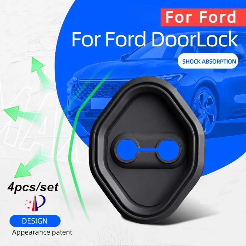 4pcs/set Car Door Lock Protection Cover Case  for Ford Focus Explorer Fscape F-150 Equator Bronco Maverick EVOS Active Mondeo