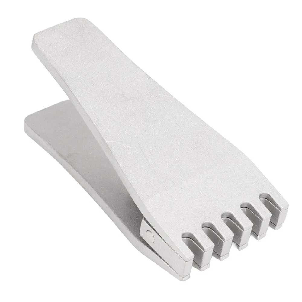 Aluminum Alloy Badminton Starting Clamp Silver Finish Spring Loaded Stringing Clamp Compact Size Five Tooth Grip