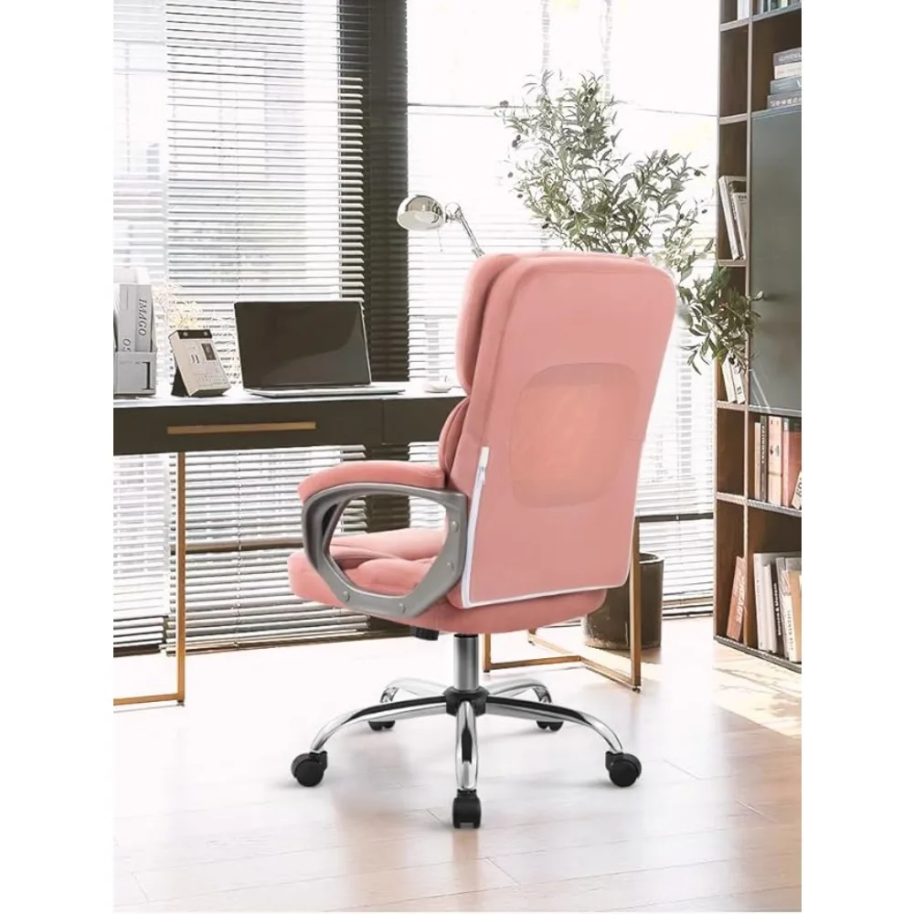 Silla de escritorio ergonómica para mujer, asiento de oficina cómodo con ruedas, malla de espalda alta