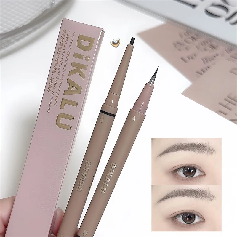 

Карандаш для бровей DIKALU 2 в 1 с ультратонким двойным наконечником, жидкий, водостойкий, стойкий, натуральный, для создания объемных бровей
