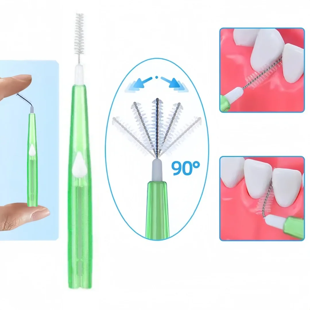 30pcs Push-Pull Interdental Brushes Portable Dental Brush for Deep Cleaning Oral Care for Tight Spaces Hygiene Cleaning Brush