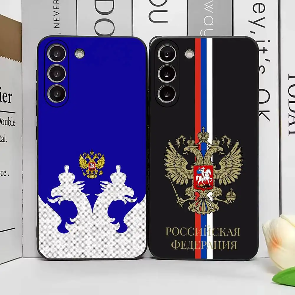 Russia Flag N-National Emblem Phone Case Black Silicone Soft For Samsung Galaxy A73,A72,A71,A70,A53,A52,A51
