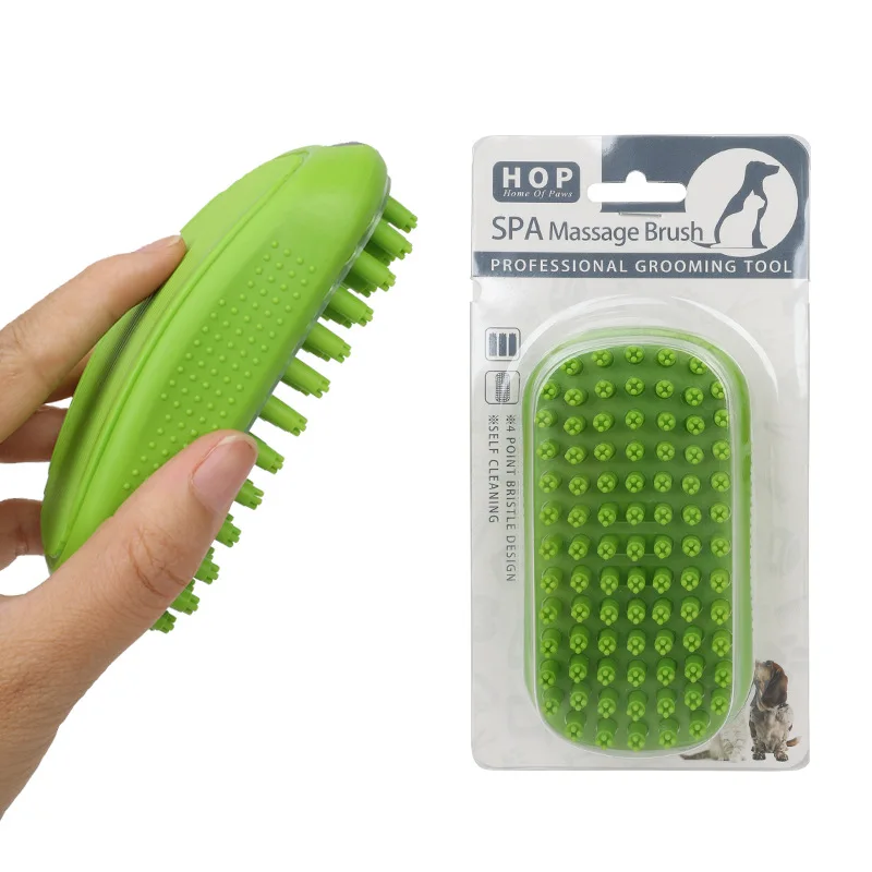 

Dog Brush Comb Silicone Bath Massage Brush With Fur Removal For Cats Dogs Collects Pet Wet Hair During Washing Grooming Tool