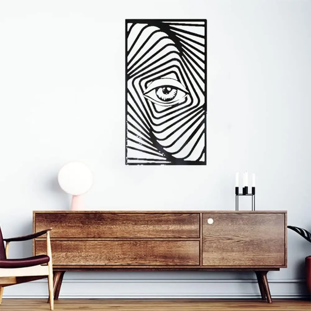 

HELLOYOUNG Abstract Eye Home Decor Eye Wall Ornament Zebra Eye Metal Wall Art Artistic Wall Decor Home Background Decor