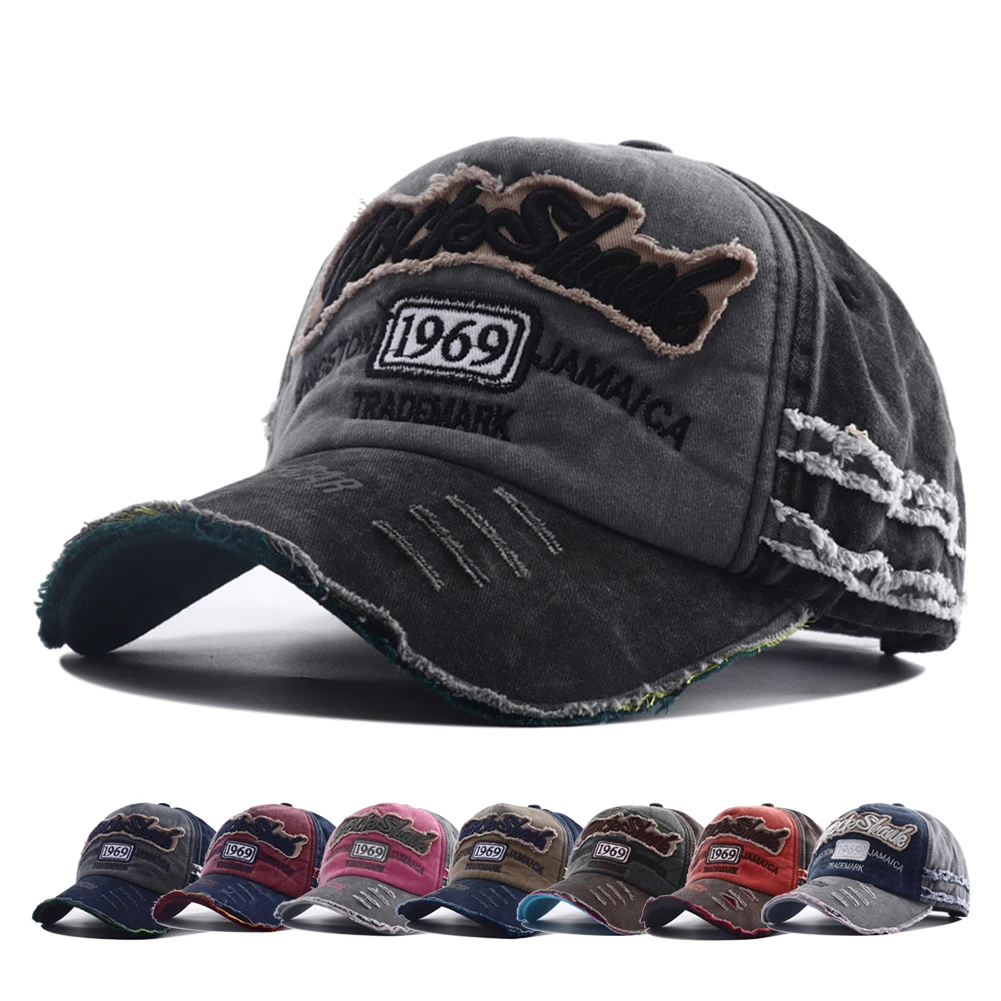 Retro Letter Embroidery Washed Cotton Baseball Caps Women Men Adjustable Casual y2k Hat Hip Hop Streetwear Outdoor Sun Hats