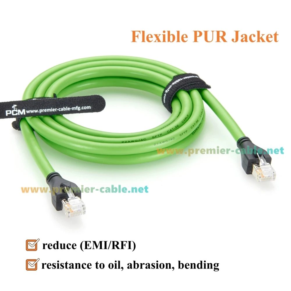 RJ45-Stecker auf Stecker Industrielles Ethernet-Kabel 100 Mbit/s CAT5e Abgeschirmtes Hochflexibles Kabel für Kabeltrassen für PROFINET, EtherCAT, SPS, Roboter – Detail 4