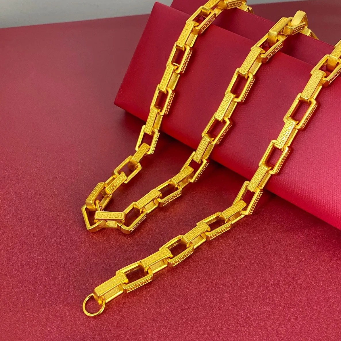 

10m Kajia Chain Best Selling Necklace 24k Real Gold Great Wall Pattern 9999 Pure Gold Necklace Men's Fashion