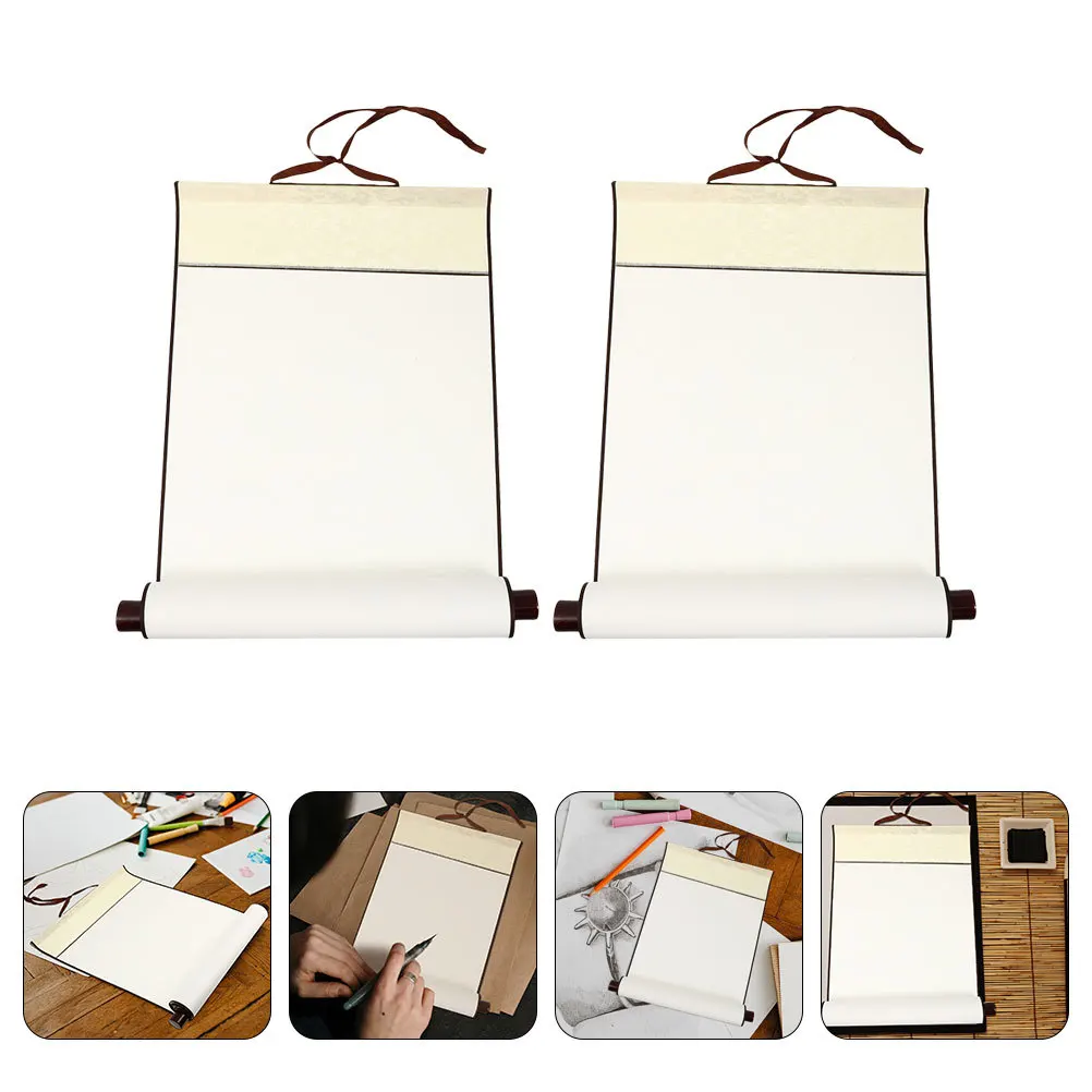 2 قطعة ورق التمرير الخط شوان ورقة الفن جدار التمرير للرسم الصيني المائية الكتابة ممارسة ديكور معلق الحرفية