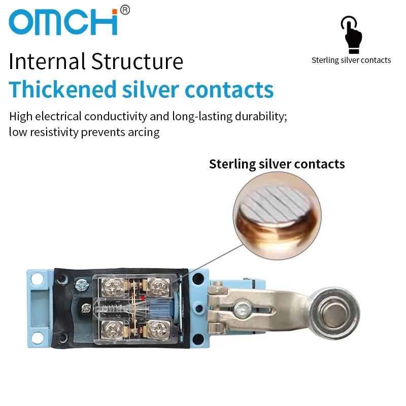 OMCH Silver Contact Self Reset Limit Switch TZ-8104 8107 8108 8111 8112 8122 8166 8168 8169 IP65 Waterproof Travel Switch