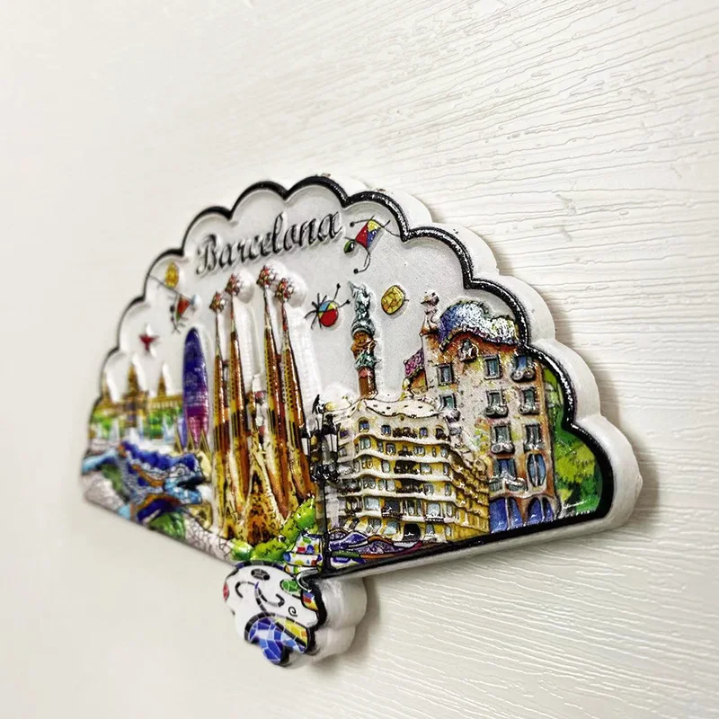 Barcelona 3D refrigerator magnets Travel souvenirs Refrigerator magnets decoration supplies Collection arts and crafts gifts