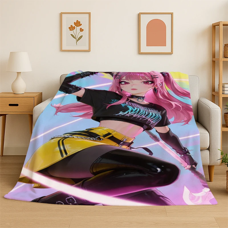 KPop D-Demon Hunters Girl Group Cartoon Soft Flannel Throw Blanket,Cozy Blanket for Bed,Couch,Sofa,Bedroom,Living Room,Travel
