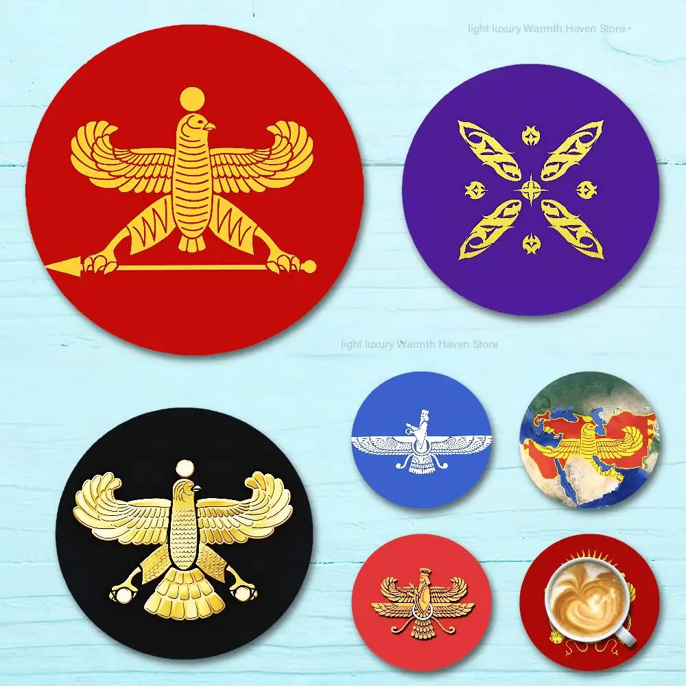 

A-Achaemenid E-Empire Round Wooden Coasters For Cute Design Suitable for Drinks Tea,Coffee Home Perfect Gift