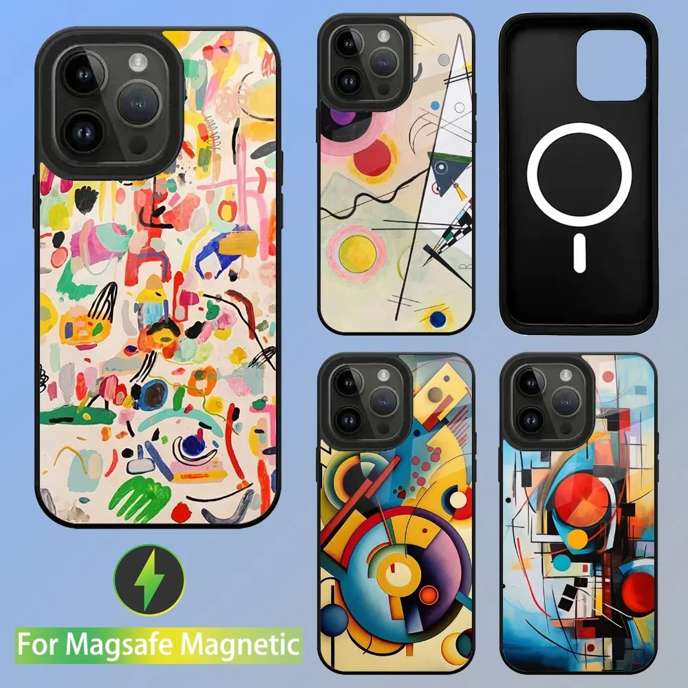 Art Wassily Kandinsky Phone Case For iPhone 15,14,13,12,11,Plus,Pro,Max Mini Magsafe Magnetic Wireless Charging